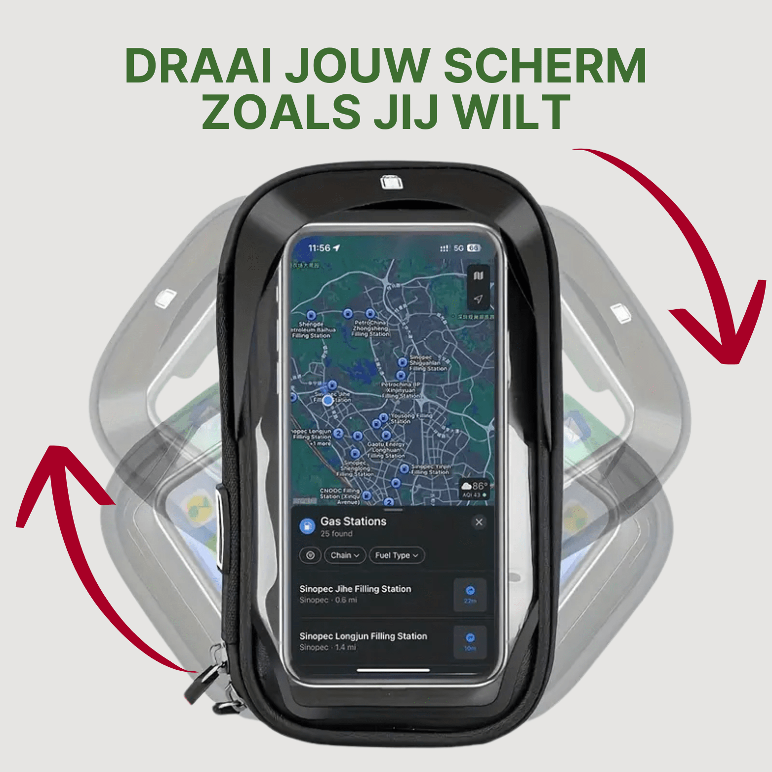 Waterdichte Telefoonhouder voor Fiets en Motor met Zonneklep